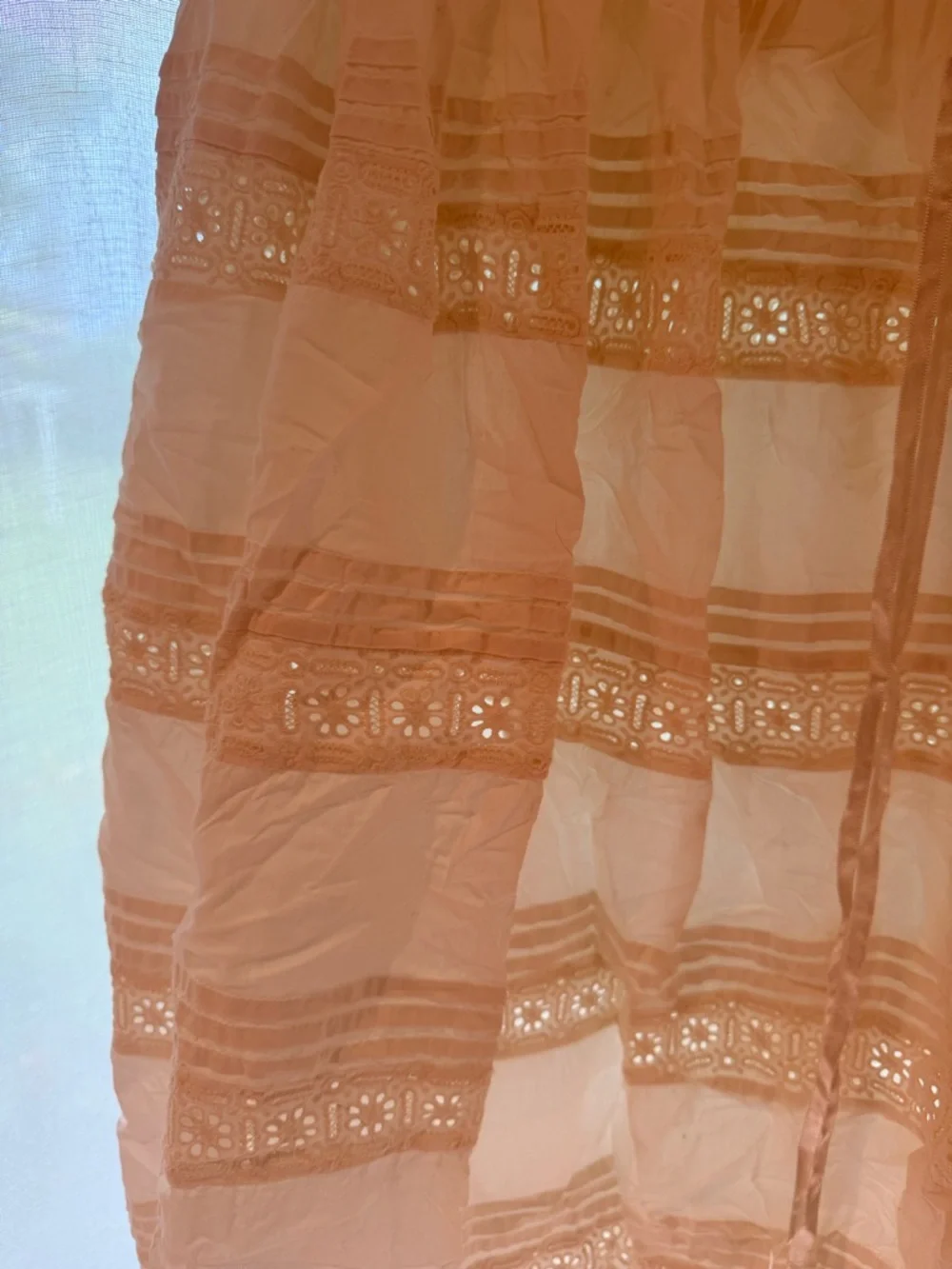 Christy Dawn Cream Eyelet Tiered Perla skirt - Picture 2 of 3